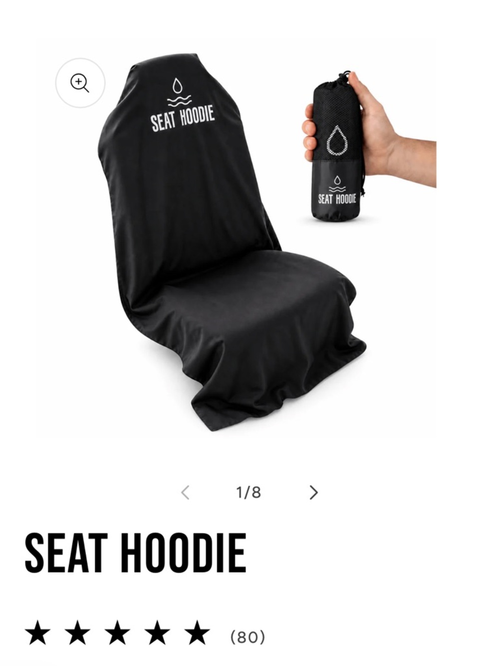 Black Seat Hoodie Waterproof Car Seat Cover